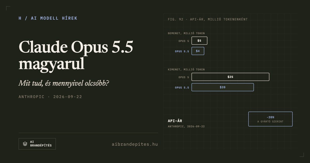 Claude Opus 5.5 magyarul: mit tud az új modell és mennyivel olcsóbb